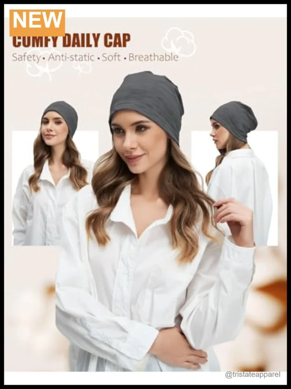 Thin Slouchy Beanie Hat for Summer, 100% Cotton Chemo Cap